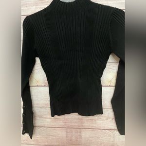 NWT CCX by City Chic Womens Black Ribbed Mock Neck Sweater Size XXS/12